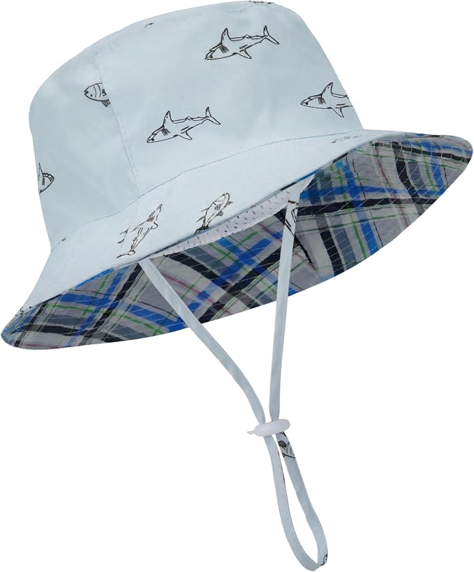 Baby Sun Hat Kids Summer Sun Protection Toddler Bucket Hat Wide Brim Adjustable by HONGTEYA