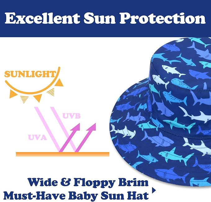 Sarfel Baby Sun Hat Summer Baby Boy Hats UPF 50+ Sun Protection Toddler Hat - Image 5