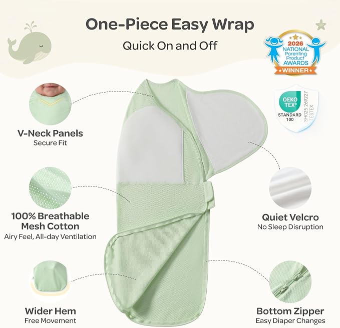 Momcozy Airflow Baby Swaddle, 100% Cotton Lightweight & Ultra Breathable | Ideal - Image 4