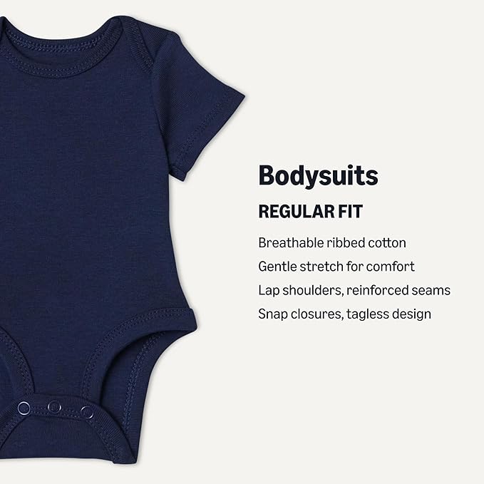 Amazon Essentials Unisex Babies' Short-Sleeve Bodysuits - Image 2