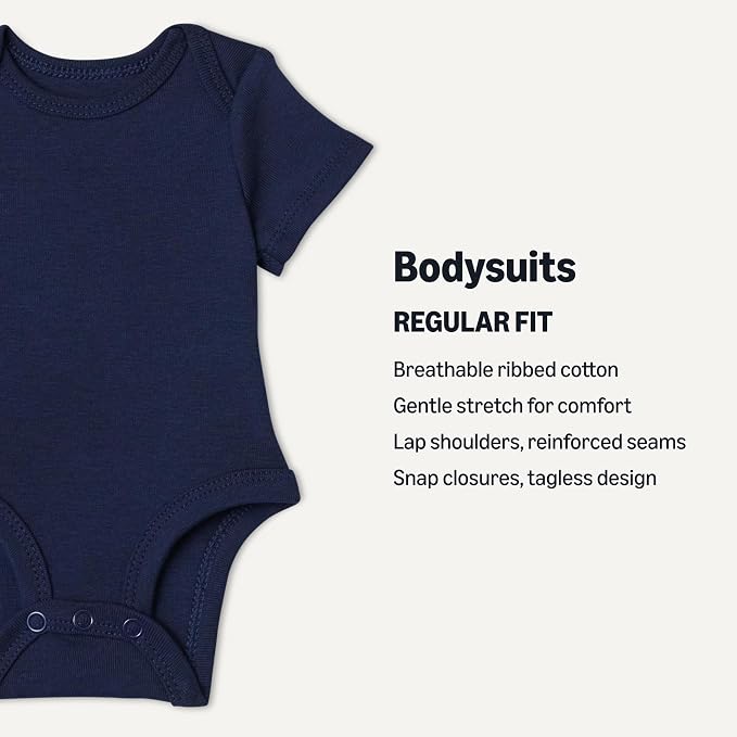 Amazon Essentials Unisex Babies' Short-Sleeve Bodysuits - Image 2