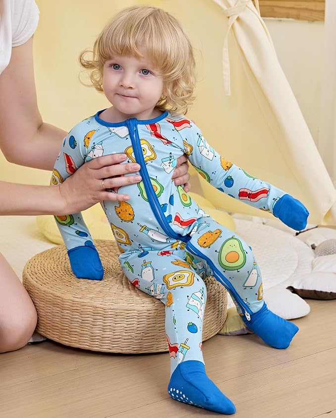 babee Reshinee Bamboo Viscose Baby Footie Pajama, Zipper Sleeper Boys Girls | - Image 3