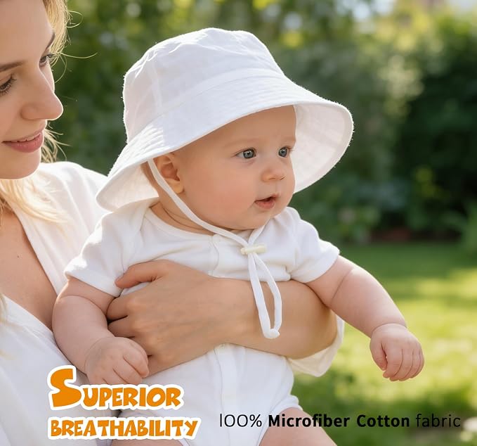 Baby Sun Hat Infant Toddler Summer Cotton Yarn Bucket Hat - Image 2