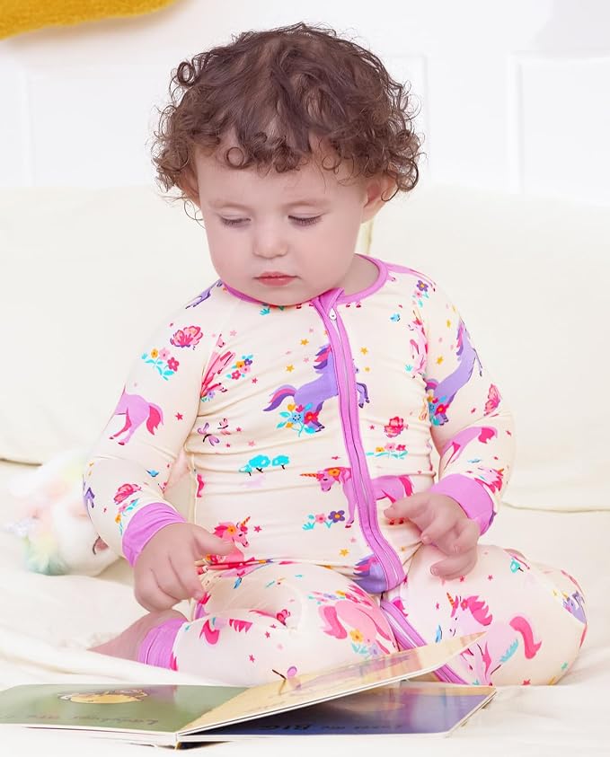 babee Reshinee Viscose Derived from Bamboo Baby Footie Pajamas Convertible - Image 8