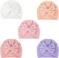 DRESHOW BQUBO 5 Pieces Newborn Baby Turban Hats Bow Baby Infant Beanie by DRESHOW