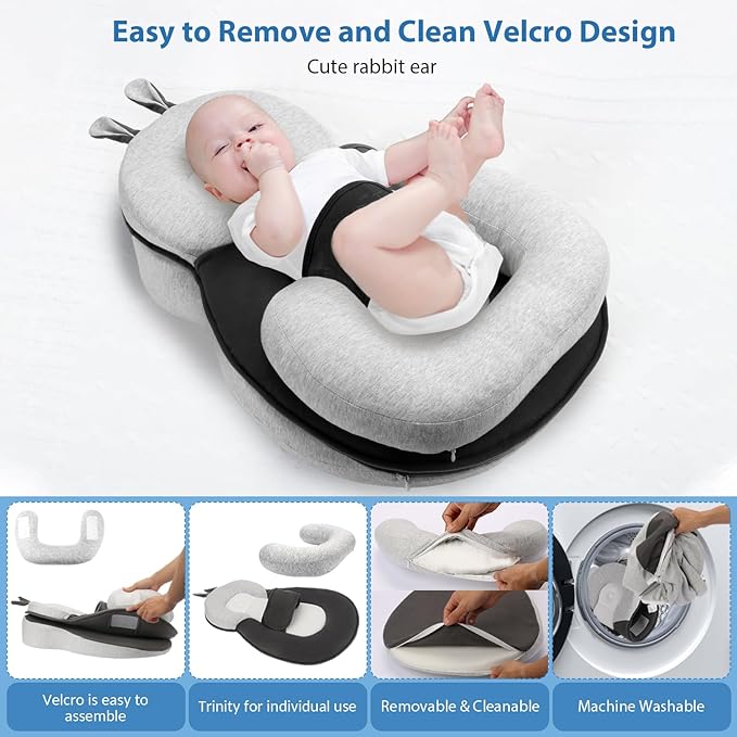 Baby Lounger,Dual-Function Removable Machine-Washable Pad, Lightweight & Portable