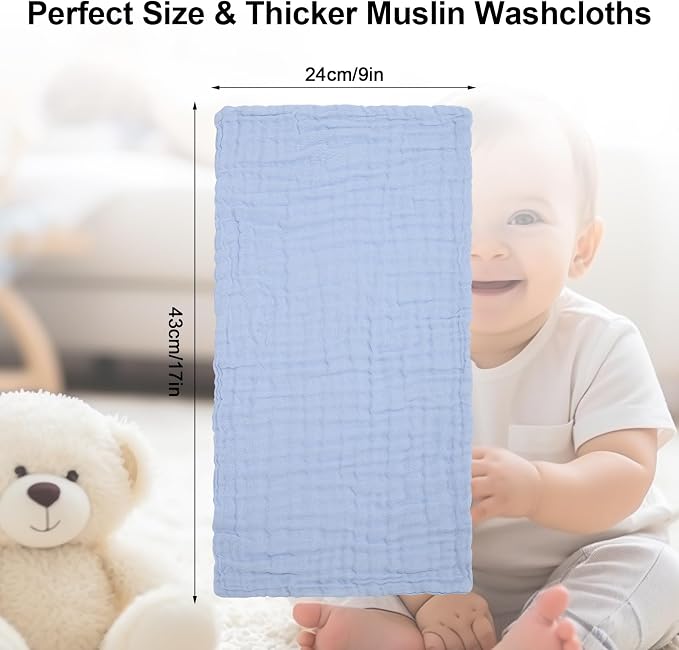 10 Pack Muslin Burp Cloths - Image 6