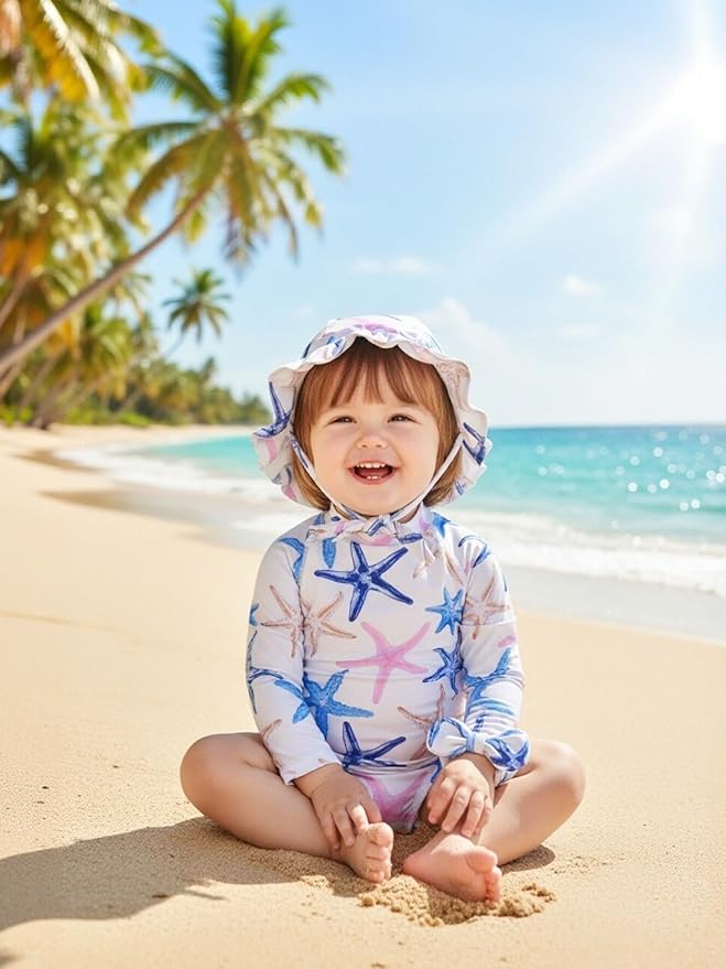 Renotemy Baby Swimsuit Girls One-Piece Swimwear Baby Beach Essentials 3M-3T - Image 3