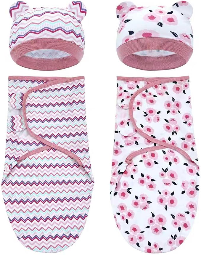 Dizila 2 Sets Adjustable Soft Cotton Blend Newborn Infant Baby Girl Receiving by Dizila