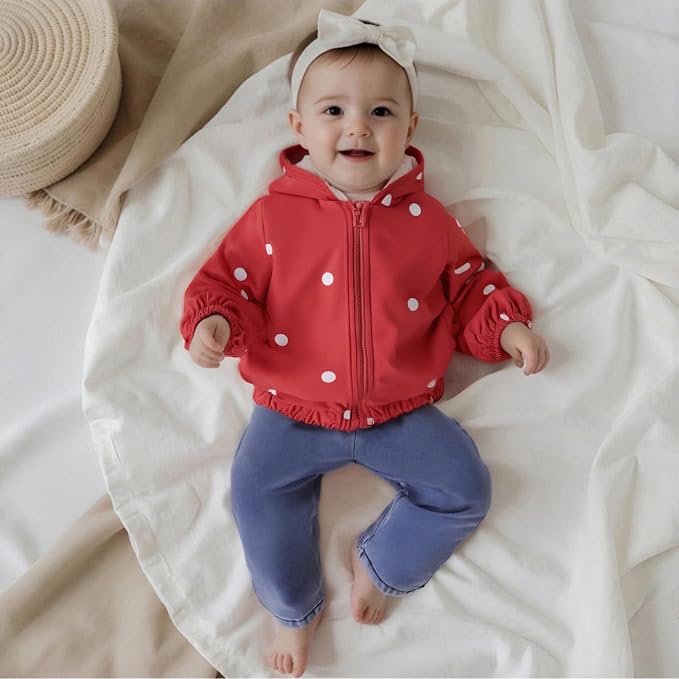 Toddler Windbreaker Jacket Baby Girl Hooded Zip Up Sweatshirt Winter Jacket - Image 5