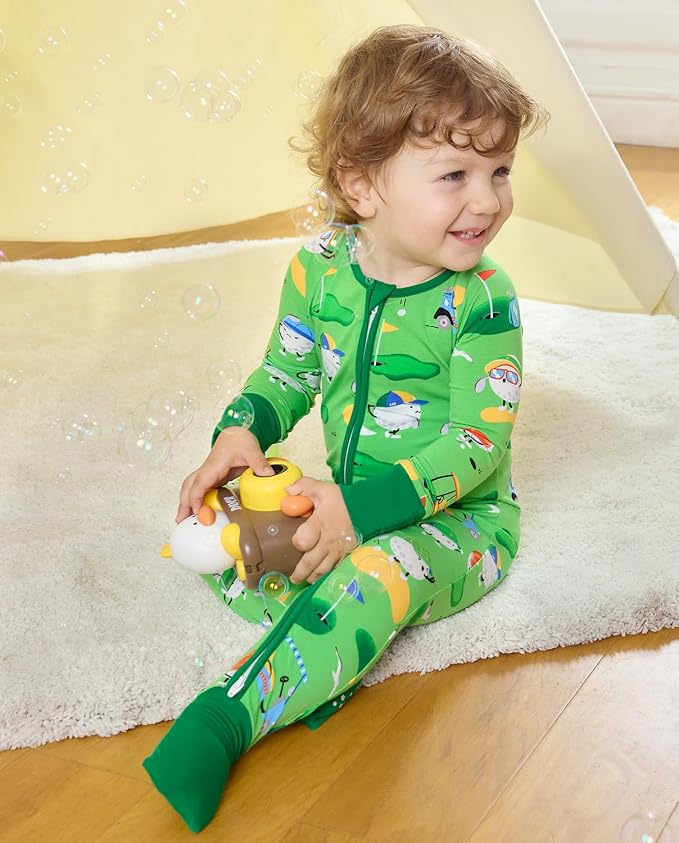 babee Reshinee Bamboo Viscose Baby Footie Pajama, Zipper Sleeper Boys Girls - Image 6