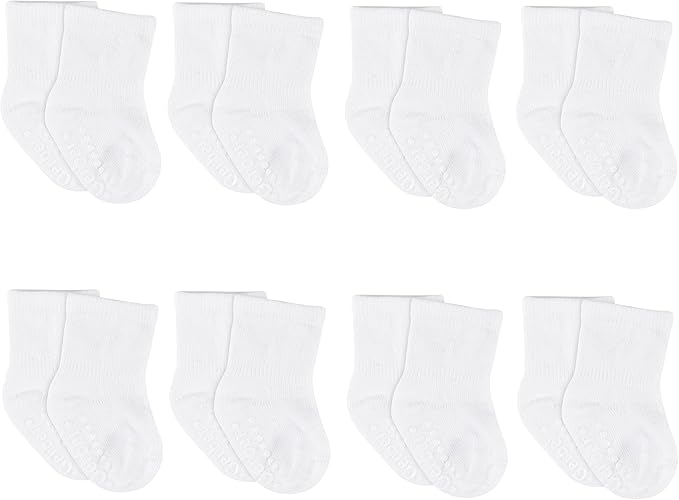 Gerber baby-boys 8-pack Wiggle-proof Jersey Crew Socks by Gerber