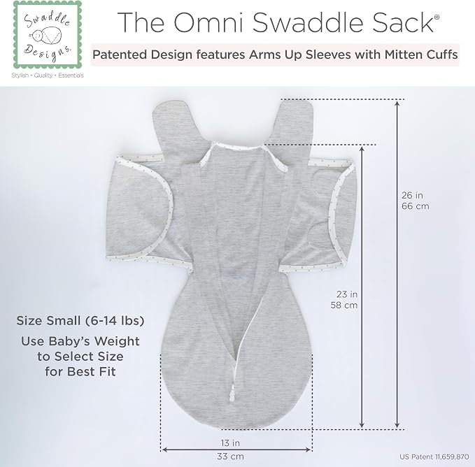 SwaddleDesigns 6-Way Omni Swaddle Sack, Arms Up Swaddle - Image 8