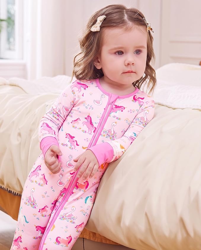 babee Reshinee Viscose Derived from Bamboo Baby Footie Pajamas Convertible - Image 7