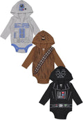 STAR WARS Baby 3 Pack Hooded Cosplay Bodysuits Newborn to Infant Sizes by StarWars