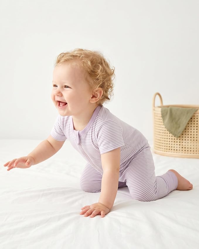 Baby Boy Girl Infant Rompers Short Sleeve Cotton Zipper Footless Summer - Image 7