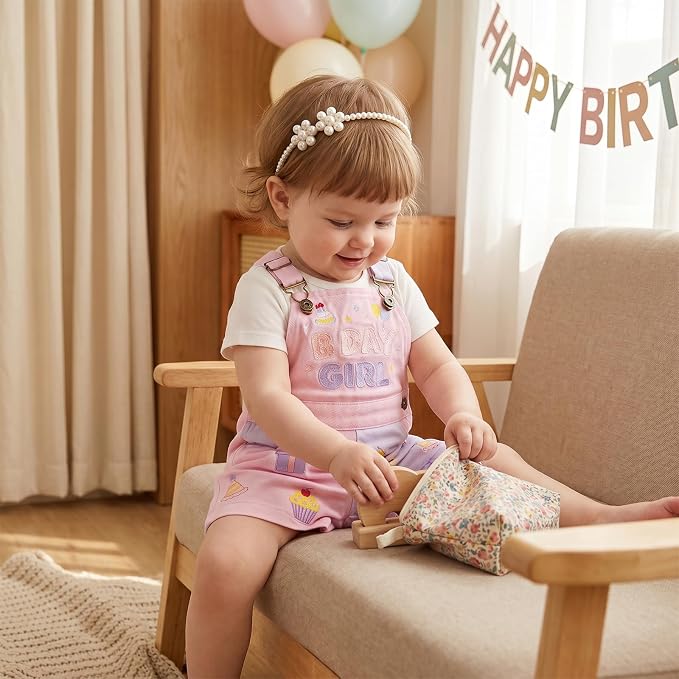 Fernvia Toddler Kids Baby Girl Boy Contrast Color Overalls Shorts Clothes - Image 2
