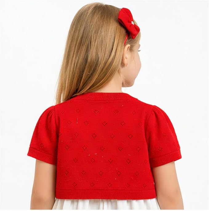 Girls Cardigan Sweater Toddler Baby Kids Knit Bolero Shrug - Image 4