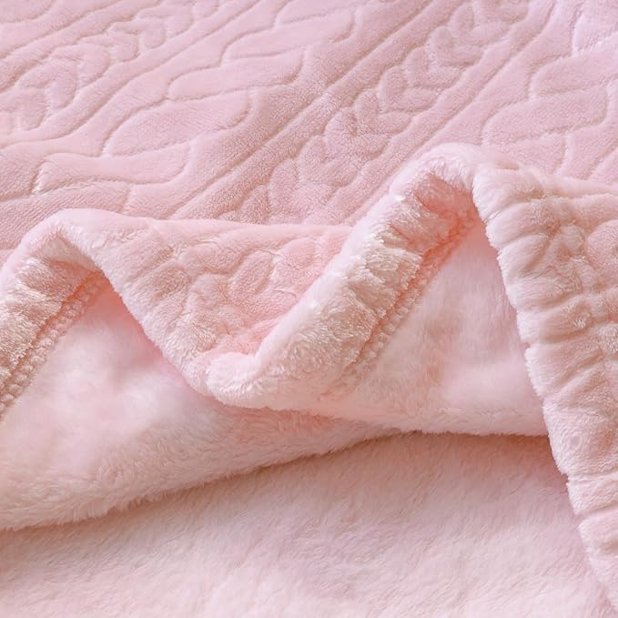 BORITAR 3D Fleece Baby Blanket for Girls 30 x 40 Inch Pink - Image 4