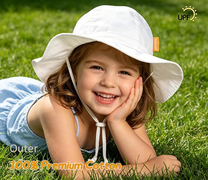 Baby Girl Sun Hat with UPF 50+ Outdoor Adjustable Toddler Beach Hat with Wide - Image 4