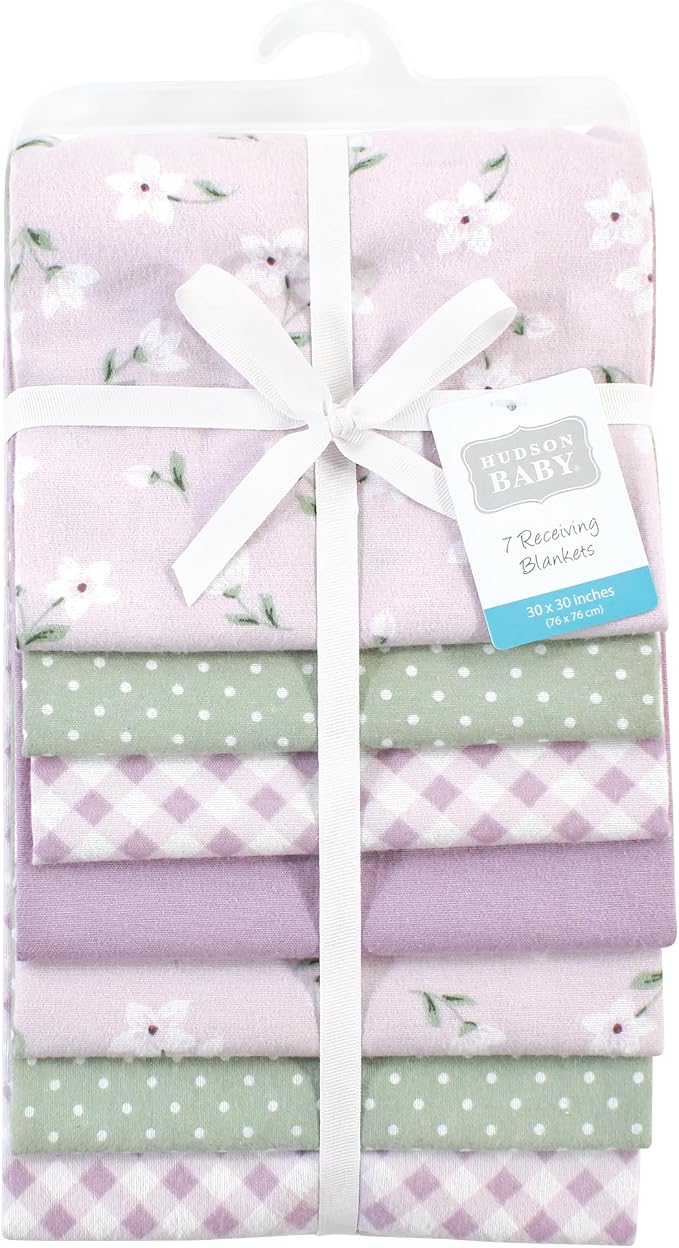 Hudson Baby Unisex Baby Cotton Poly Flannel Receiving Blankets Bundle, One Size - Image 2
