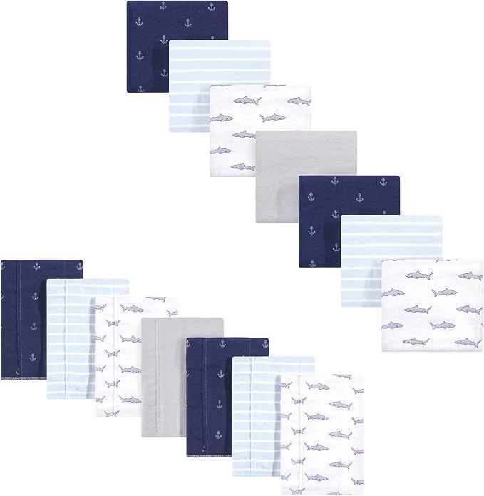 Hudson Baby Unisex Baby Cotton Flannel Burp Cloths and Receiving Blankets by HudsonBaby