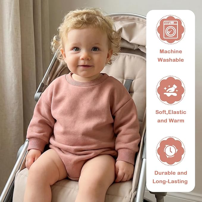 Bafeicao Baby Boy Girl Sweatshirt Romper Bubble Romper | Organic Cotton - Image 5