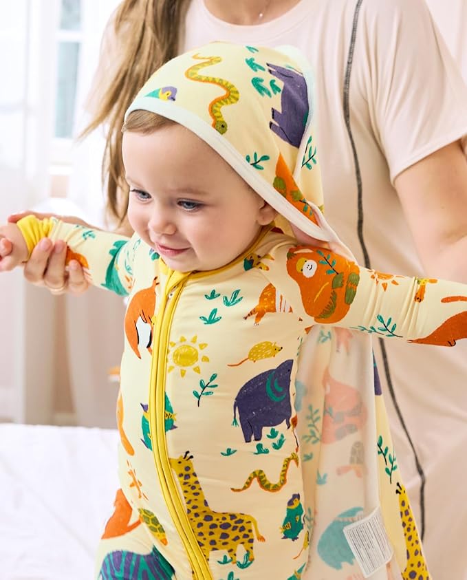 babee Reshinee Bamboo Viscose Baby Footie Pajama, Zipper Sleeper Boys Girls - Image 4