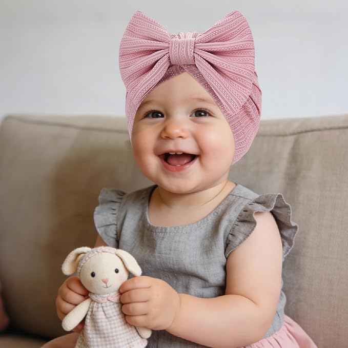 Cinaci 6 Pack Nursery Hospital Caps Bonnets Beanies Headwraps Turban Hats - Image 6