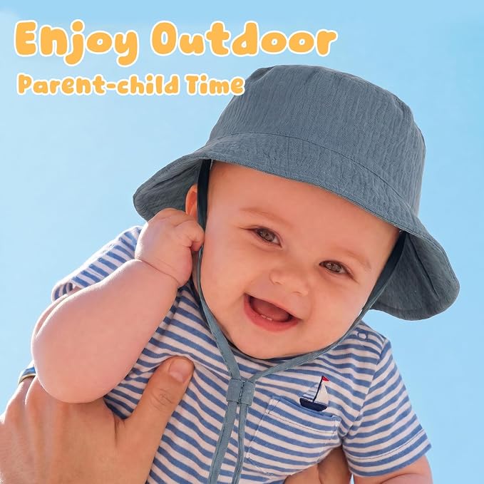 Muslin Baby Sun Hat Sun Protection Baby Toddler Bucket Hats - Image 3