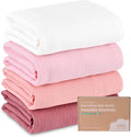 NESTALLY Cocoon Muslin Swaddle Blankets 4 Pack, Soft Breathable Large 47"x47" by NESTALLY