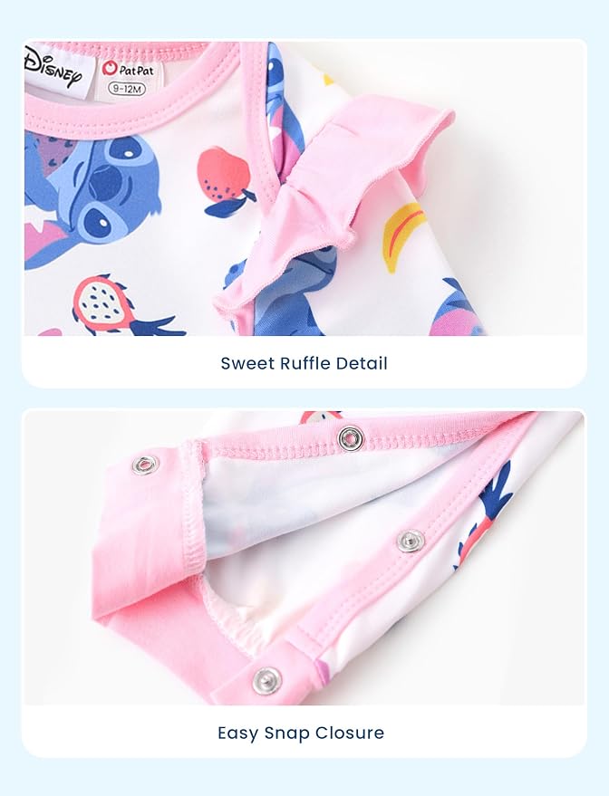 Disney Stitch Princess Minnie Winnie Marvel Baby Girls Ruffle Long Sleeve - Image 6