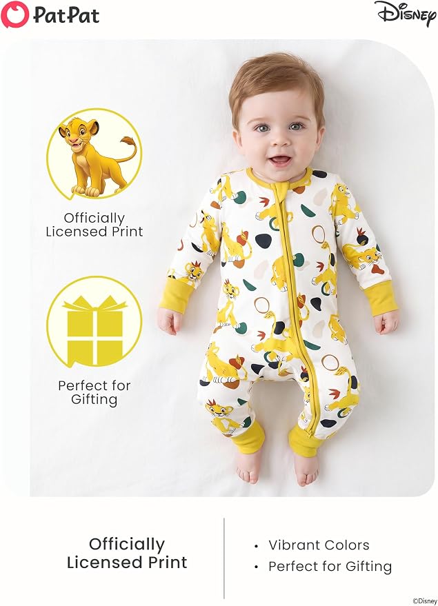 Disney Baby Viscose Made from Bamboo 2-Way Zipper Footie Outfit NB to Inf - Image 3