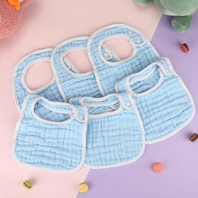 Accmor Muslin Baby Bibs, 6 Pack Soft Cotton Baby Bandana Drool Bibs - Image 7