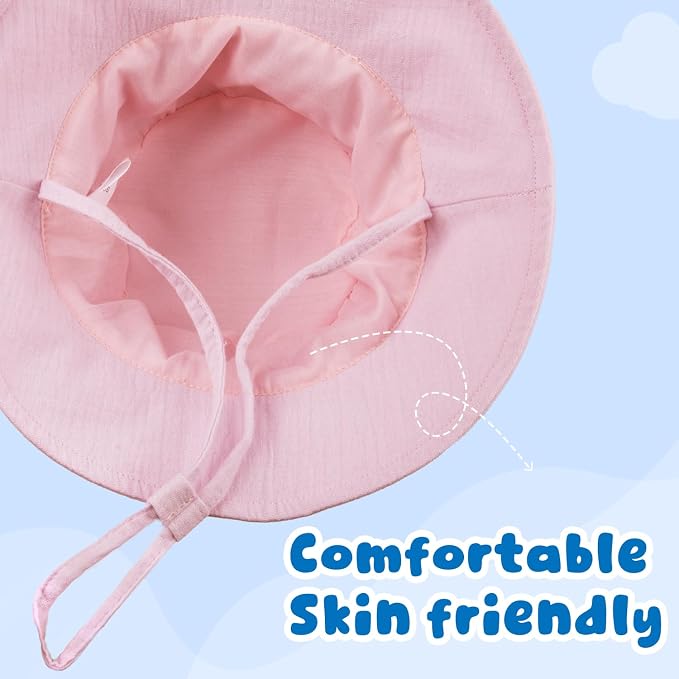 Muslin Baby Sun Hat Sun Protection Baby Toddler Bucket Hats - Image 2