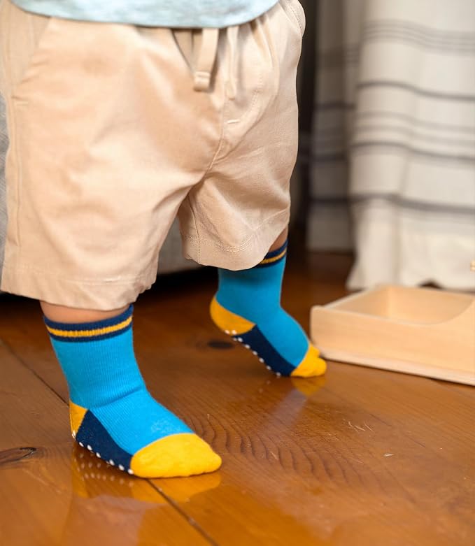 Baby Toddlers Crew Socks with Non-Slip Grip 12 Pack Cotton Stretch Socks | Soft - Image 3