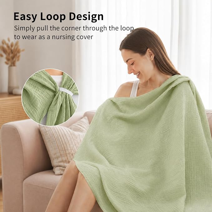 NESTALLY Cocoon Muslin Swaddle Blankets 3 Pack, Soft Breathable Large 47"x47" - Image 6