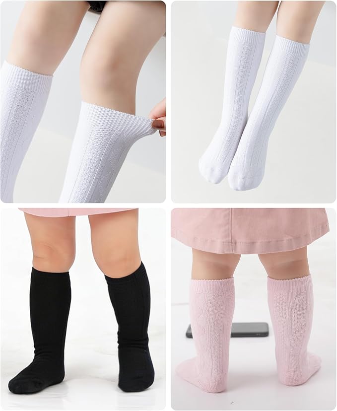 Baby Knee High Socks Soft Seamless Cotton Long Stockings - Image 4