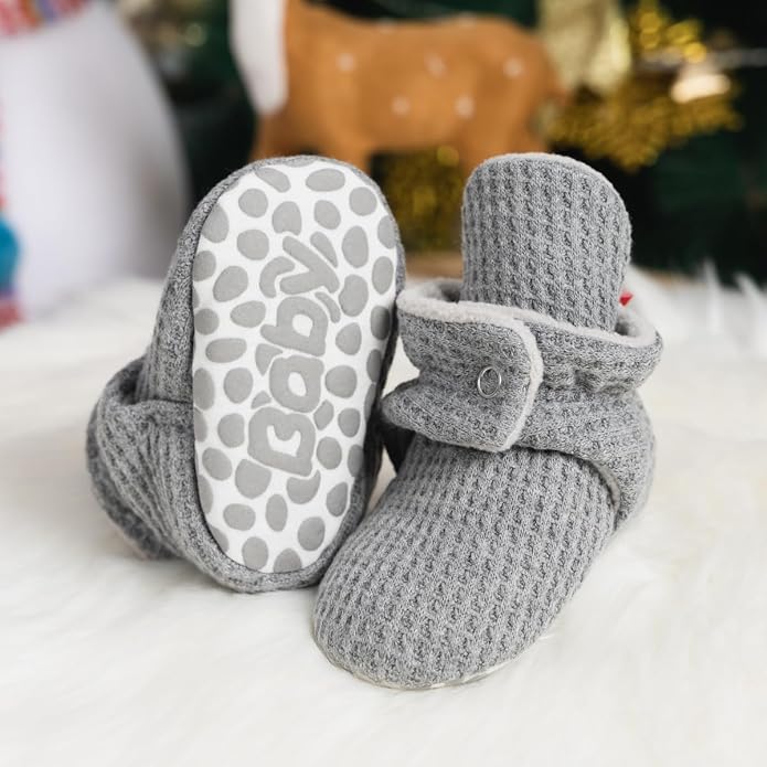 Sawimlgy Newborn Infant Baby Girl Boy Cotton Booties Stay On Sock Slippers Soft - Image 4