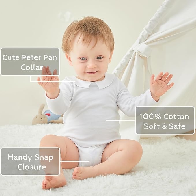 pureborn Baby Romper Bodysuits 2-Pack Unisex Soft Cotton One-Piece Outfit - Image 2
