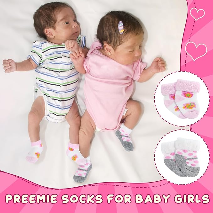 Twistover 10 Pairs Preemie Cotton Turn Cuff Socks - Image 6