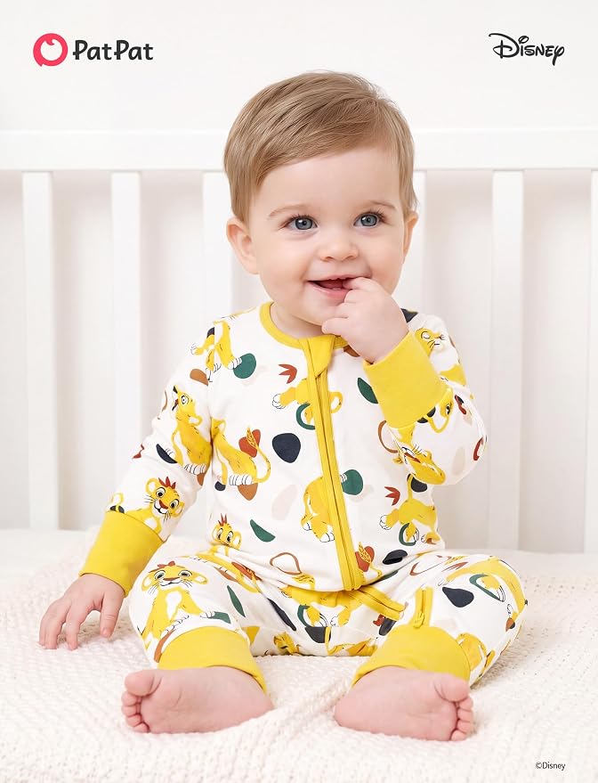 Disney Baby Viscose Made from Bamboo 2-Way Zipper Footie Outfit NB to Inf - Image 2