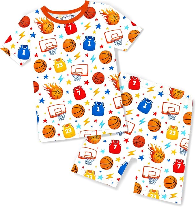 babee Reshinee Bamboo Viscose Toddler Boys Pajamas Set, Short Sleeve Kids by babeeReshinee