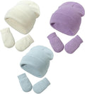 Baby Beanie Hat Gloves Set, Kids Winter Warm Knit Hat by DANMY