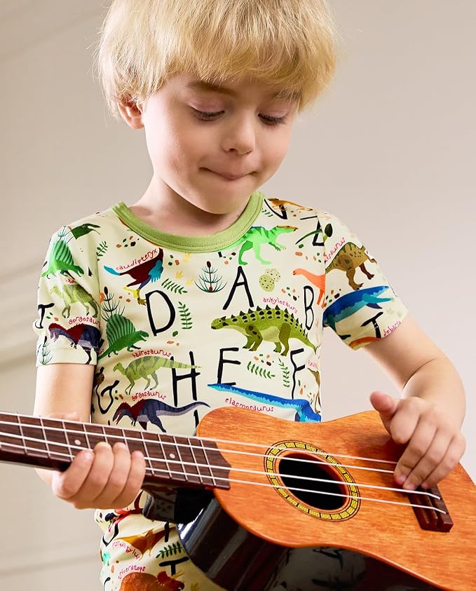 babee Reshinee Bamboo Viscose Toddler Boys Pajamas Set, Short Sleeve Kids - Image 6