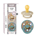 BIBS Colour Liberty Soother 2-Pack, BPA Free Dummy Pacifier, Round Nipple. Natural Rubber Latex, Made in Denmark, Size 1 (0-6 Months), June Blossom Vanilla Hush Mix