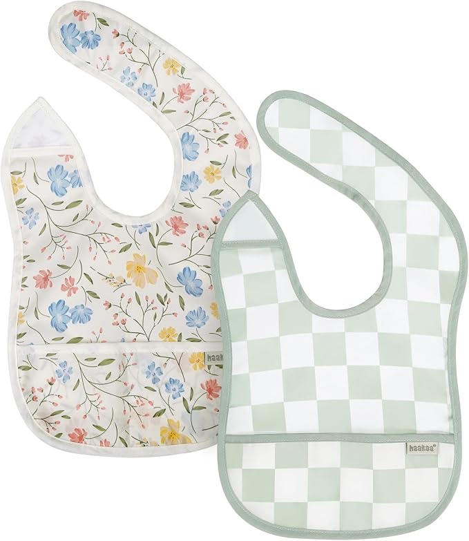 haakaa Waterproof Baby Bibs for Eating 2pcs for 6-24M by haakaa