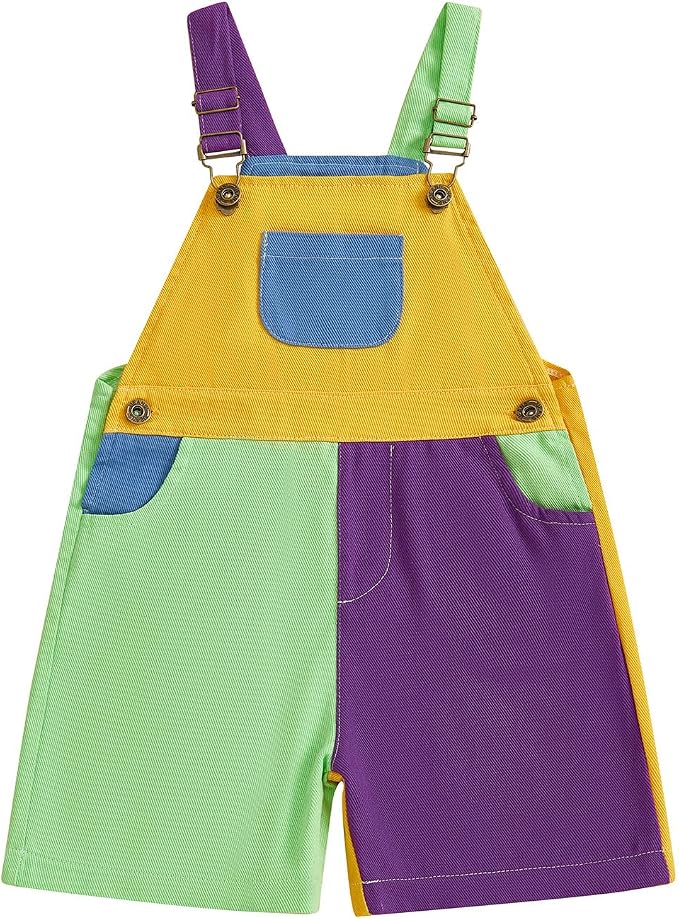 Fernvia Toddler Kids Baby Girl Boy Contrast Color Overalls Shorts Clothes by Fernvia