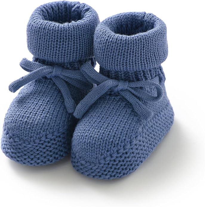 Hadetoto Newborn Baby Booties Cotton Knit Shoes | Soft, First Walkers, by Hadetoto