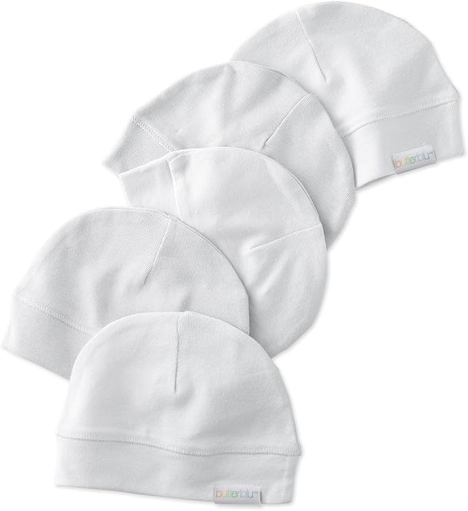 Charlie 5-Pack Caps 100% Organic Cotton Beanie Hats | GOTS certified Organic by Butterblu